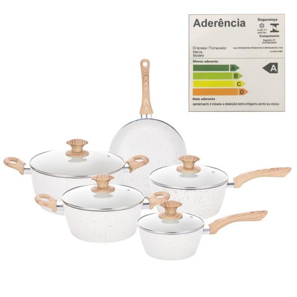 Imagem de Conjunto Panelas 5 Pçs Indução Ceramic Branco Antiaderente