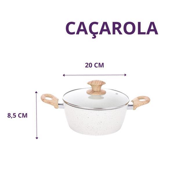 Imagem de Conjunto Panelas 5 Pçs Indução Ceramic Branco Antiaderente