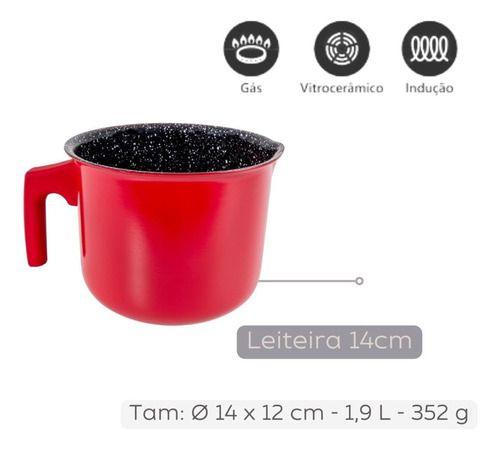 Imagem de Conjunto Panelas Indução Cerâmico Pratic Cook Red 10 Pç Mimo