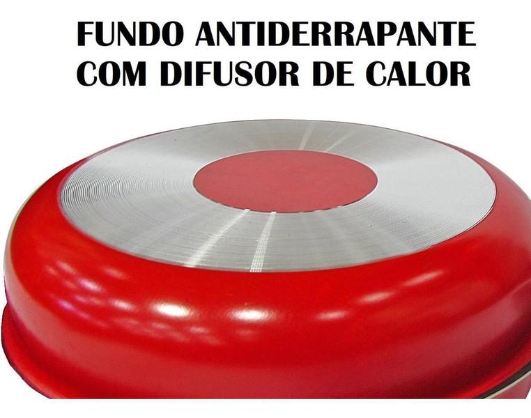 Conjunto Panelas Teflon 07 Peças Vermelho - Aluminio Marpal Imagem de Conjunto Panelas Teflon 07 Peças Vermelho