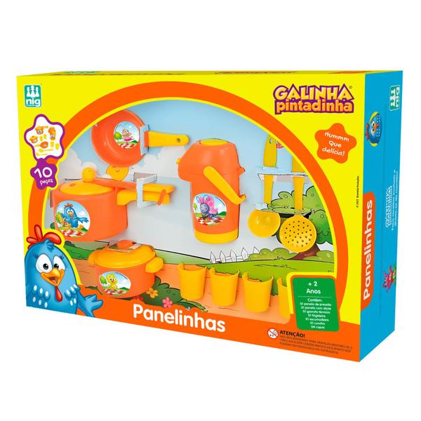 Imagem de Conjunto Panelinhas Galinha Pintadinha Cozinha Faz De Conta 0733 - Nig Brinquedos