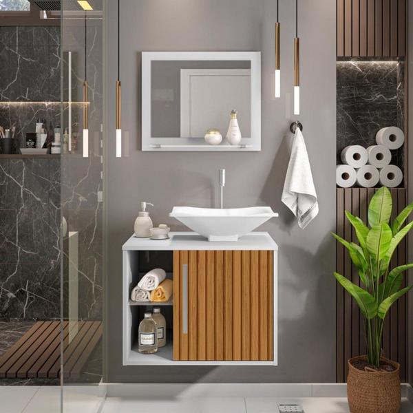 Conjunto para Banheiro 1 Porta 1 Prateleira Vidro Baden Bechara Imagem de Conjunto para Banheiro 1 Porta 1 Prateleira Vidro Baden Bechara