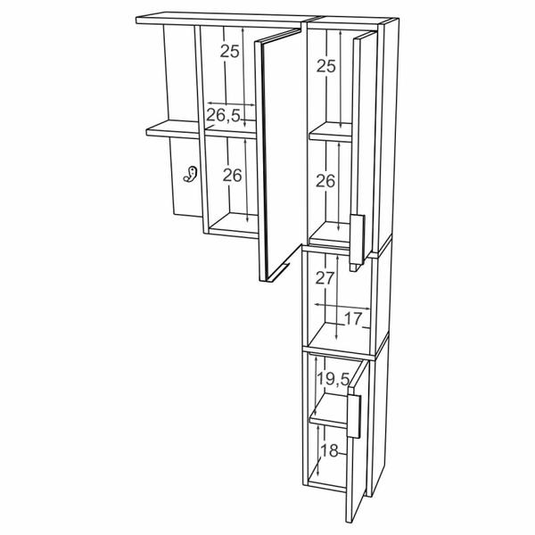 Imagem de Conjunto para Banheiro 5 Portas 2 Nichos Crema CNJ3075 Estilare