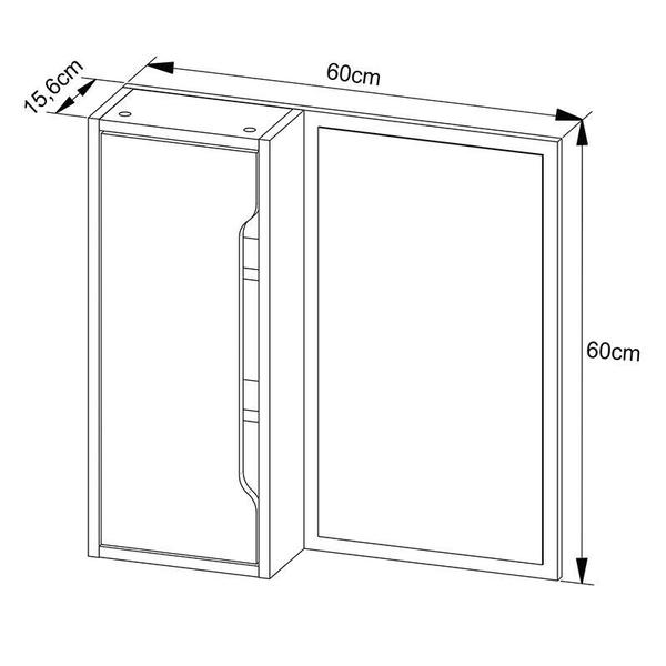 Imagem de Conjunto para Banheiro Ambiente 60 cm Mármore Branco - Tecnomobili