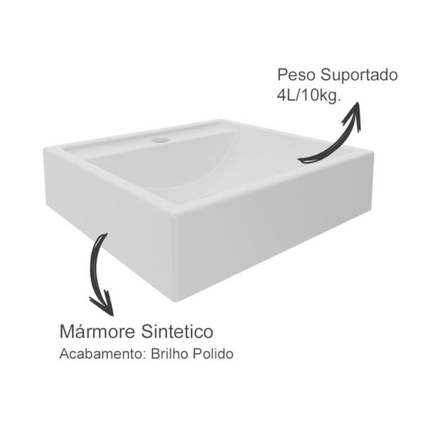 Imagem de Conjunto Para Banheiro Armarios Com Cuba E Espelho BN3 Marmore Branco Tecno Mobili