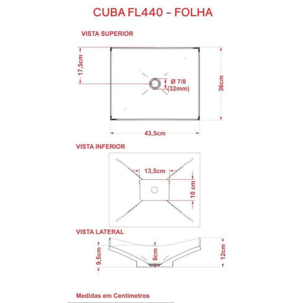 Imagem de Conjunto para Banheiro Bancada com Cuba F44 Folha e Prateleira City 605 Preto Ônix