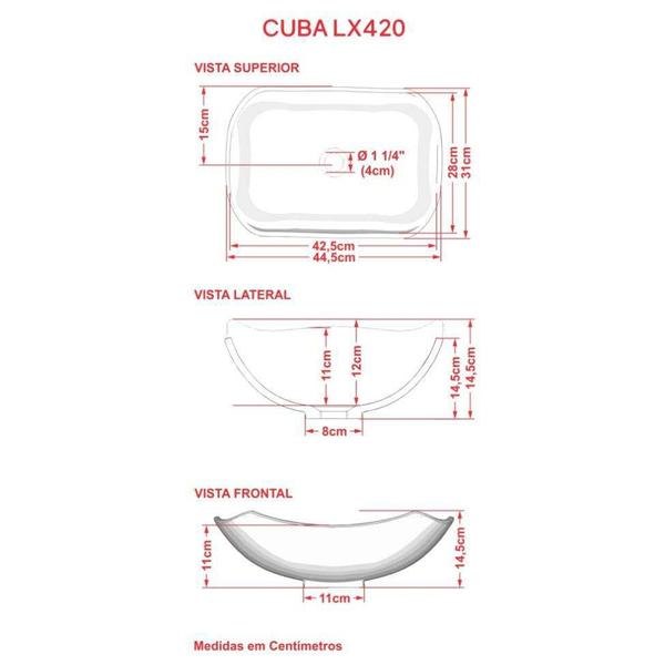 Imagem de Conjunto para Banheiro Bancada com Cuba L42 Abaulada City 800 Preto Ônix