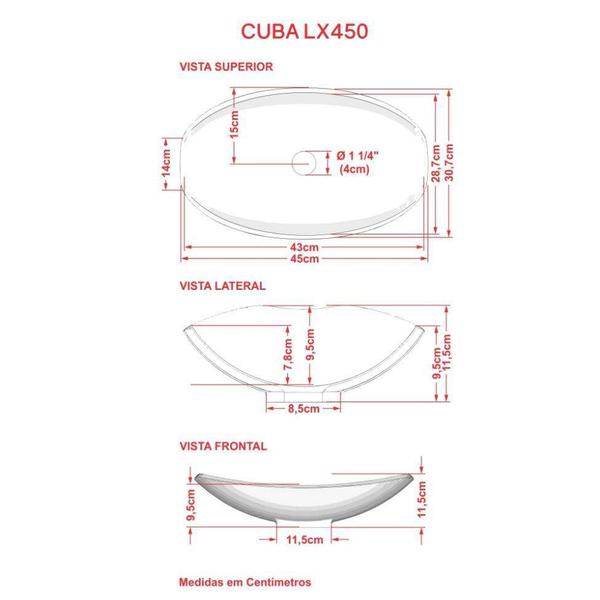 Imagem de Conjunto para Banheiro Bancada com Cuba L45 Canoa, Prateleira e Espelheira City 806 Preto Ônix