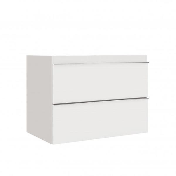 Conjunto para Banheiro com Espelho, Gabinete e Lavatório em Porcelanato com Cuba Embutida 80cm - Bumi Imagem de Conjunto para Banheiro com Espelho, Gabinete e Lavatório em Porcelanato com Cuba Embutida 80cm