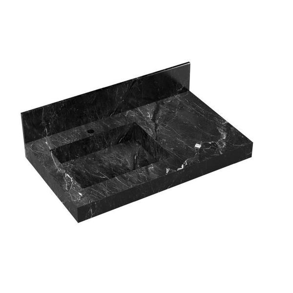 Conjunto para Banheiro com Espelho, Gabinete e Lavatório em Porcelanato com Cuba Embutida 80cm - Bumi Imagem de Conjunto para Banheiro com Espelho, Gabinete e Lavatório em Porcelanato com Cuba Embutida 80cm