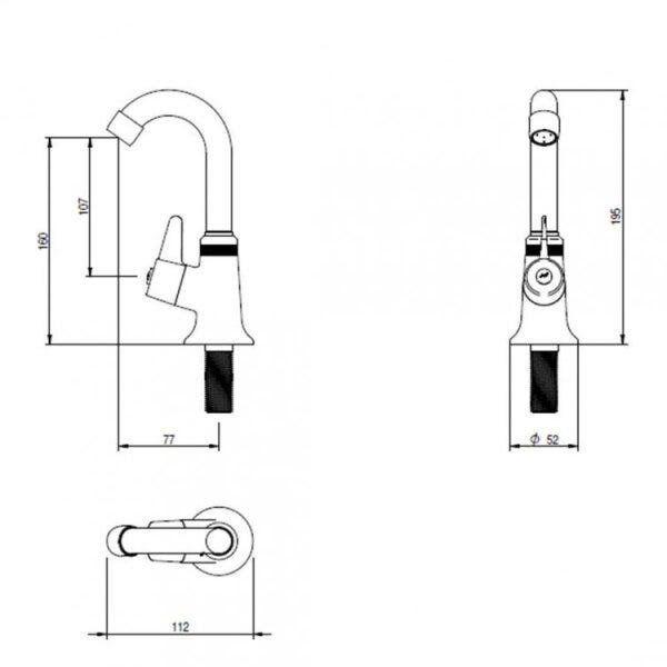 Imagem de Conjunto para Banheiro Cuba de Semi-Encaixe Verona 11cmx41cmx41cm e Torneira Bica Móvel 1/4V Japi