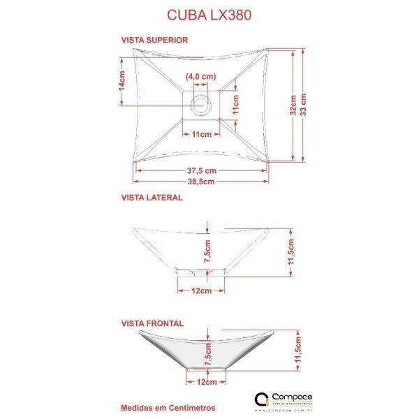 Imagem de Conjunto para Banheiro Gabinete com Cuba Folha L38 e Espelheira Laura 600 Yescasa