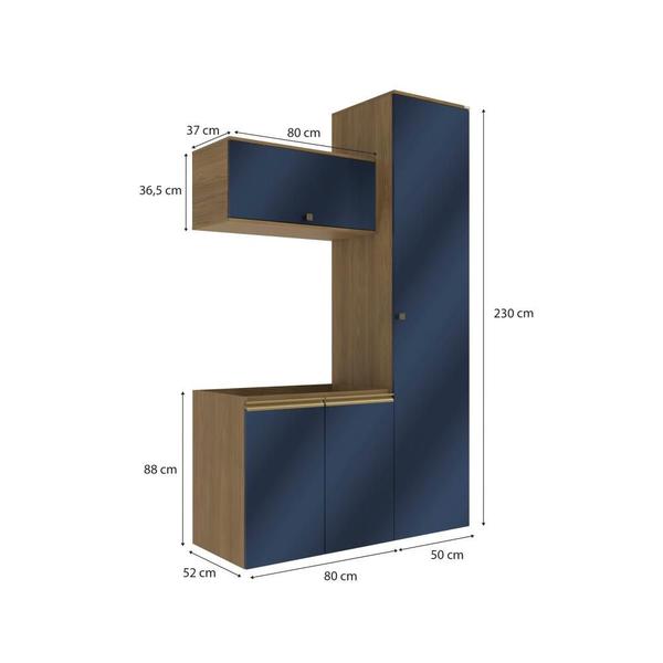 Imagem de Conjunto para Banheiro Kappesberg Celeste 3 Peças Nogueira/Azul 130cm