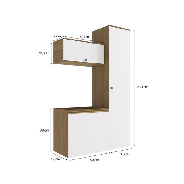 Imagem de Conjunto para Banheiro Kappesberg Celeste 3 Peças Nogueira/Branco 130cm