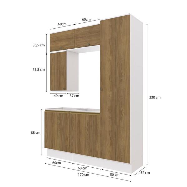 Imagem de Conjunto para Banheiro Kappesberg Celeste 6 Peças Branco/Nogueira 170cm