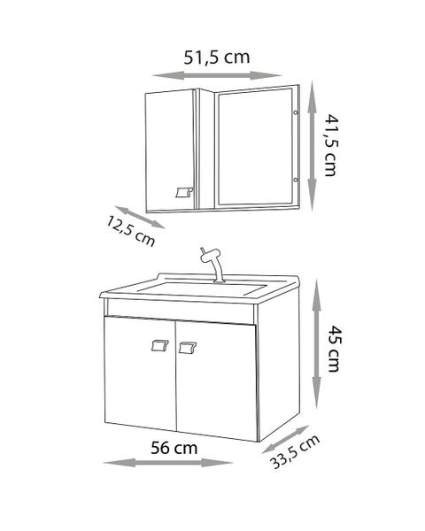 Imagem de Conjunto para Banheiro Kit Econômico Suspenso 60cm - Fabribam