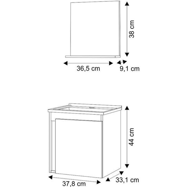 Imagem de Conjunto para Banheiro Onix 37,8cm Branco Cozimax