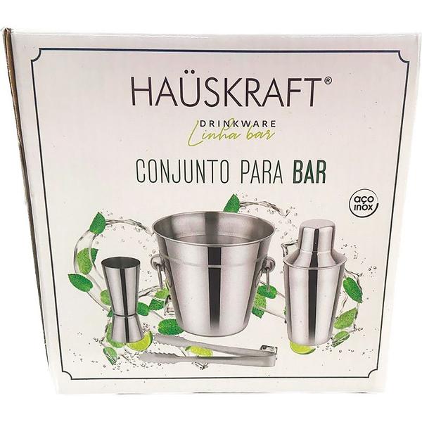 Imagem de Conjunto para Bar Linha Drinkware 4 pçs Inox CBAR002 - Hauskraft