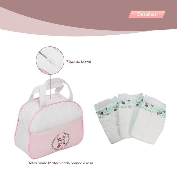 Imagem de Conjunto para Bebê Reborn com 03 Fraldas com Bolsa Maternidade Rosa