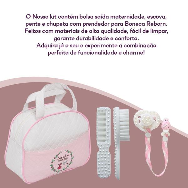 Imagem de Conjunto Para Bebê Reborn Pentinho, Escova e Bolsa Maternide