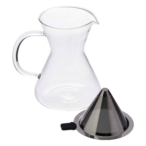 Imagem de Conjunto para Café Jarra de Vidro e Filtro Permanente em Inox 600ml