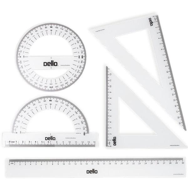 Imagem de Conjunto para desenho 1 e 2 grau c/05 pecas flexivel dello