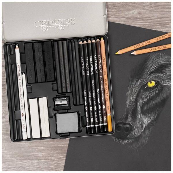 Imagem de Conjunto para Desenho Wolf Box 25 itens Cretacolor