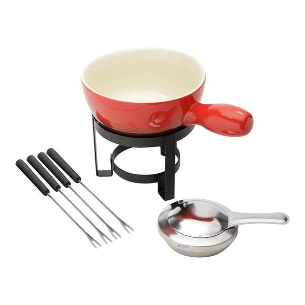 Imagem de Conjunto Para Fondue Cerâmico Brinox 8 Pçs - Vermelho