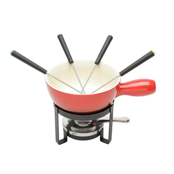 Imagem de Conjunto Para Fondue Cerâmico Brinox 8 Pçs - Vermelho