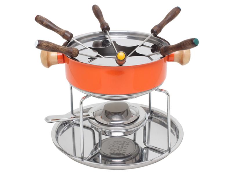 Imagem de Conjunto para Fondue de Inox Colors Laranja 12 Peças - Ravinox