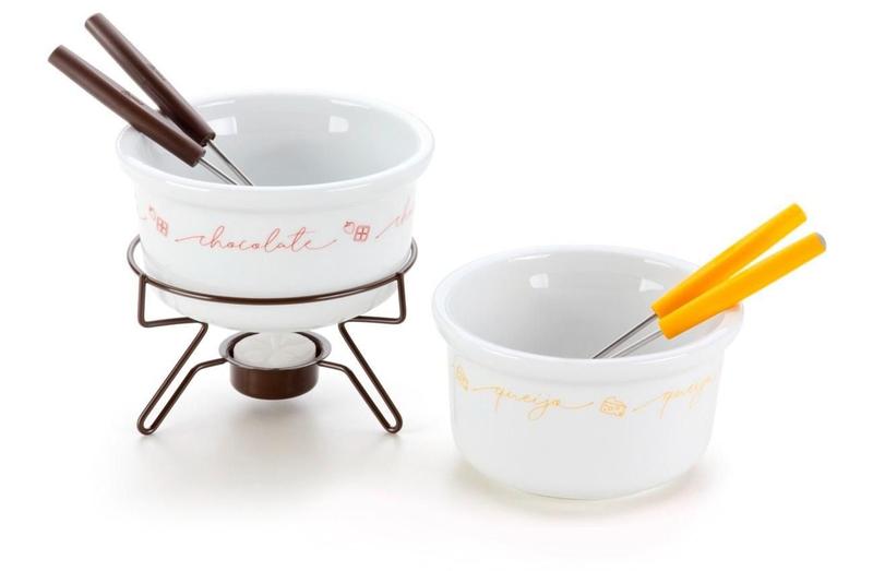 Conjunto Para Fondue Duo Queijo E Chocolate Cozinha Forma - Forma Inox Imagem de Conjunto Para Fondue Duo Queijo E Chocolate Cozinha Forma