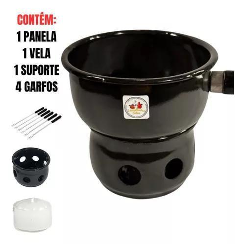 Imagem de Conjunto para fondue esmaltado preto