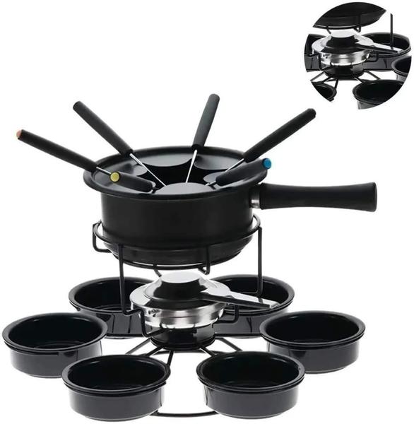 Imagem de Conjunto para Fondue Giratório Viena Carroussel 16 Peças com Queimador Forma Preto