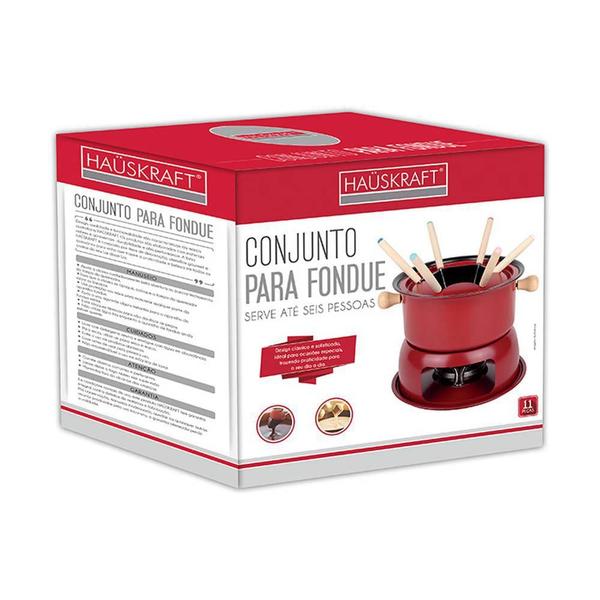 Conjunto Para Fondue Lucerna Vermelho 11 Peças Hauskraft Imagem de Conjunto Para Fondue Lucerna Vermelho 11 Peças Hauskraft