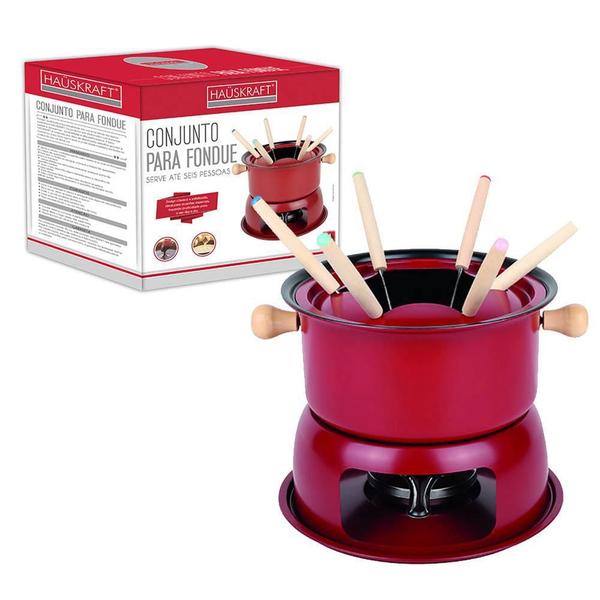 Conjunto Para Fondue Lucerna Vermelho 11 Peças Hauskraft Imagem de Conjunto Para Fondue Lucerna Vermelho 11 Peças Hauskraft