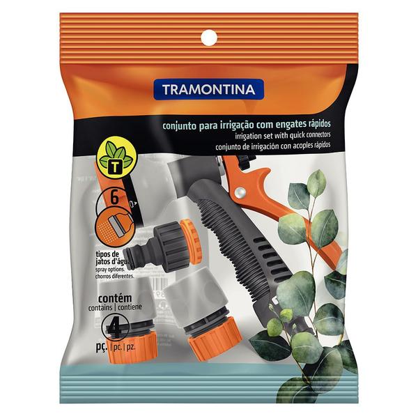 Imagem de Conjunto para Irrigação com Engates Rápidos e Hidropistola 4pçs - Tramontina