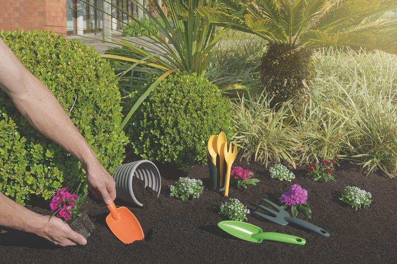 Imagem de Conjunto para jardinagem em plastico amarelo 3 pecas tramontina