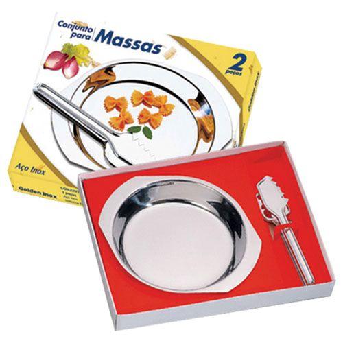 Conjunto Para Massas Inox 2 Peças Golden Inox Imagem de Conjunto Para Massas Inox 2 Peças Golden Inox