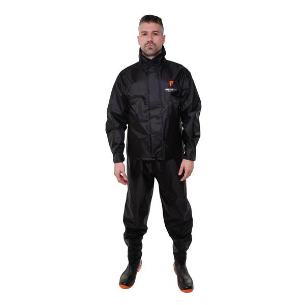 Imagem de Conjunto Para Motociclista Emborrachado Masculino Com Gola Urban Preto Tam M Pioneira