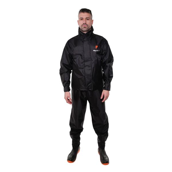 Imagem de Conjunto Para Motociclista Emborrachado Masculino Com Gola Urban Preto Tam XG Pioneira