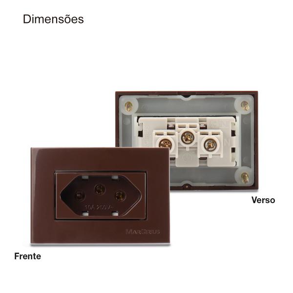 Imagem de Conjunto para móvel móveis planejados com Tomada 10A 2P+T Marrom Brilhante Sleek Margirius 