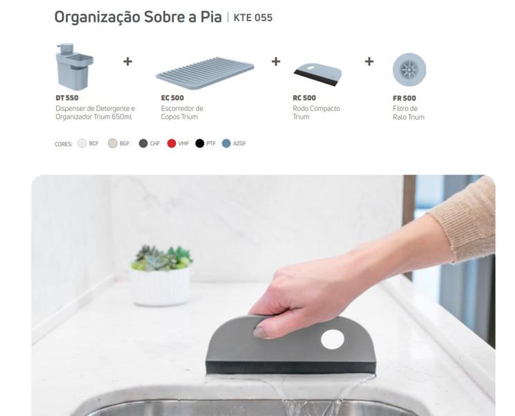 Imagem de Conjunto Para Organizar Pia Cozinha 4 Peças Sobre A Pia Ou