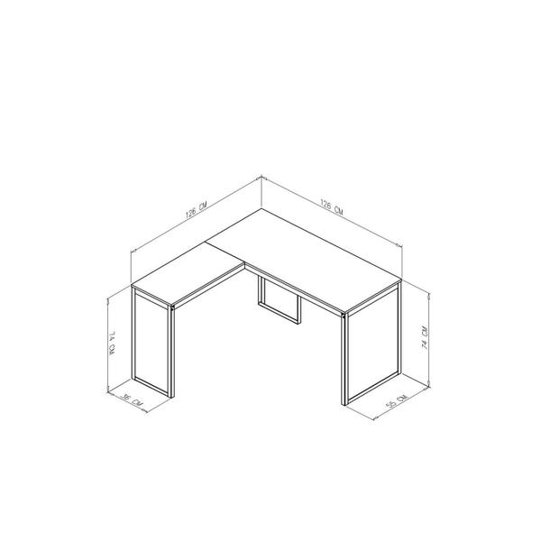 Imagem de Conjunto para Quarto 1 Beliche e 1 Escrivaninha em L 126x126cm Completa Casa