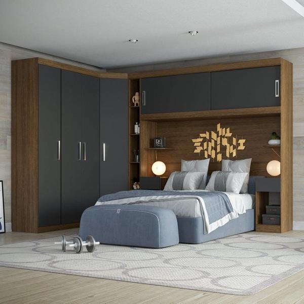 Imagem de Conjunto para Quarto com Guarda Roupa Modular Gênova Plus