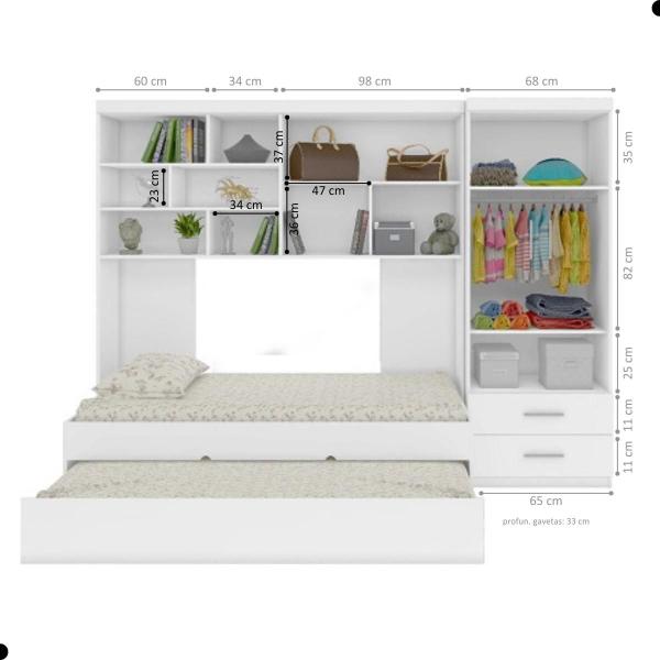 Imagem de Conjunto para Quarto Completo Meninas Caen Branco