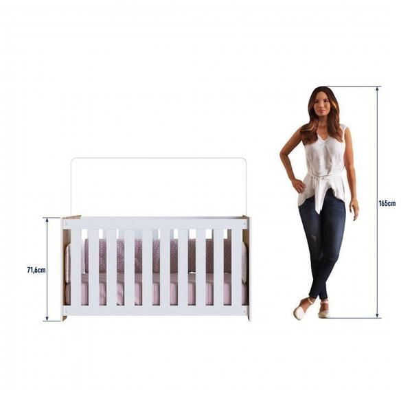 Imagem de Conjunto para Quarto de Bebê com Cômoda 2 Gavetas e Berço com Colchão Aconchego Completa Móveis Nogal Manchester/Branco