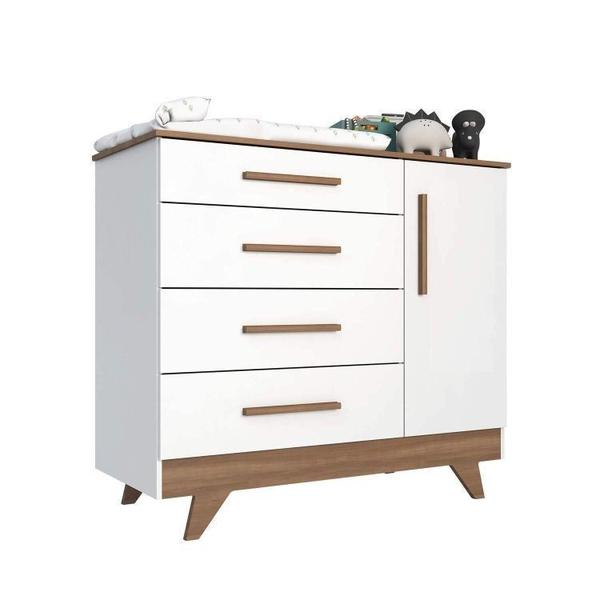 Conjunto para Quarto de Bebê com Cômoda e Berço com Capitone Retrô Móveis Peroba Branco Brilho/Carvalho/Pena Areia Imagem de Conjunto para Quarto de Bebê com Cômoda e Berço com Capitone Retrô Móveis Peroba Branco Brilho/Carvalho/Pena Areia