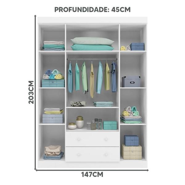 Imagem de Conjunto Para Quarto De Bebê Cômoda E Guarda Roupas Branco Helene Phoenix Baby