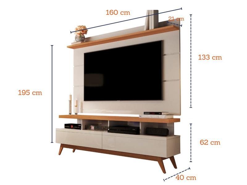 Imagem de Conjunto para Sala com Rack e Painel para TV 60 65" Vivare Wood 1,6