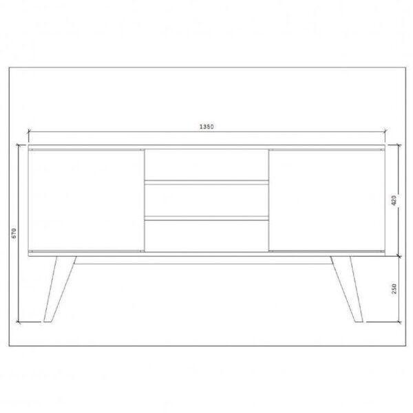 Imagem de Conjunto para Sala de Estar com Rack para TV até 65 Polegadas e Escrivaninha Multiuso 4 Nichos Estil